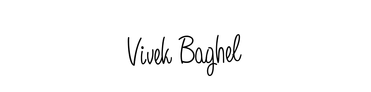 Use a signature maker to create a handwritten signature online. With this signature software, you can design (Angelique-Rose-font-FFP) your own signature for name Vivek Baghel. Vivek Baghel signature style 5 images and pictures png