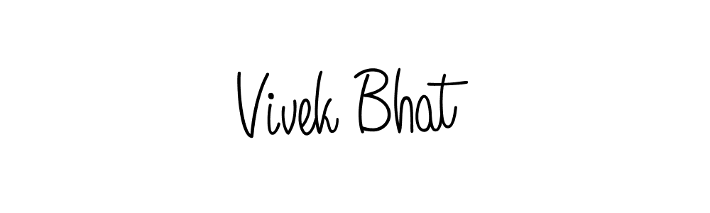 You should practise on your own different ways (Angelique-Rose-font-FFP) to write your name (Vivek Bhat) in signature. don't let someone else do it for you. Vivek Bhat signature style 5 images and pictures png