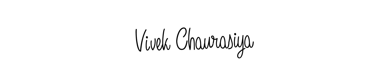 You should practise on your own different ways (Angelique-Rose-font-FFP) to write your name (Vivek Chaurasiya) in signature. don't let someone else do it for you. Vivek Chaurasiya signature style 5 images and pictures png