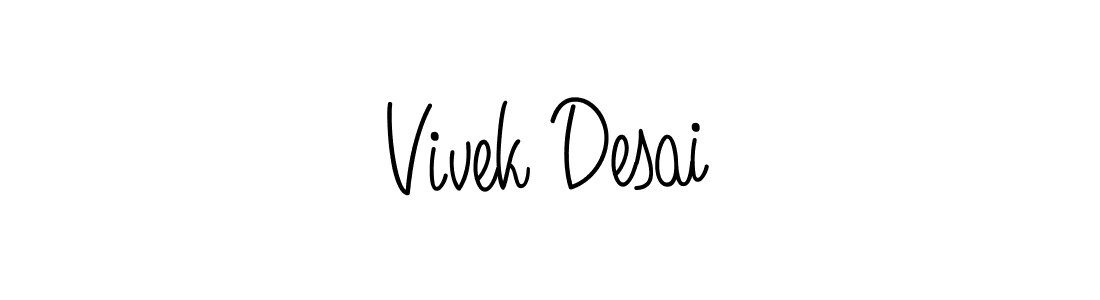 Vivek Desai stylish signature style. Best Handwritten Sign (Angelique-Rose-font-FFP) for my name. Handwritten Signature Collection Ideas for my name Vivek Desai. Vivek Desai signature style 5 images and pictures png