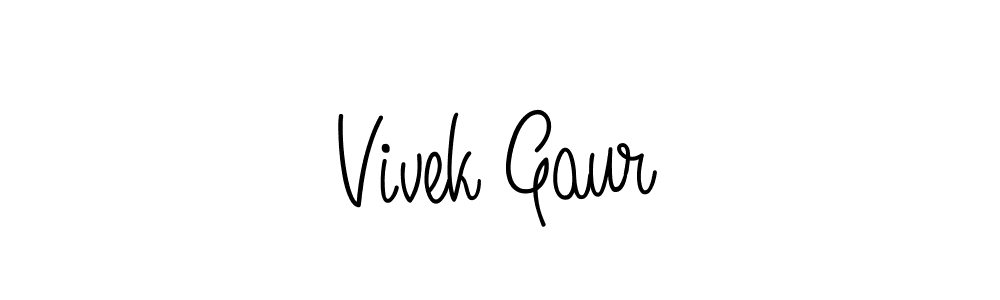 How to make Vivek Gaur name signature. Use Angelique-Rose-font-FFP style for creating short signs online. This is the latest handwritten sign. Vivek Gaur signature style 5 images and pictures png