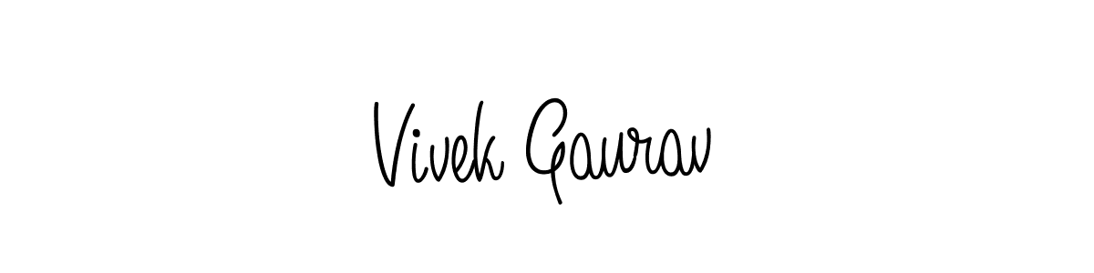 Use a signature maker to create a handwritten signature online. With this signature software, you can design (Angelique-Rose-font-FFP) your own signature for name Vivek Gaurav. Vivek Gaurav signature style 5 images and pictures png
