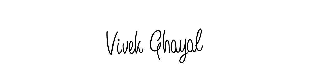 The best way (Angelique-Rose-font-FFP) to make a short signature is to pick only two or three words in your name. The name Vivek Ghayal include a total of six letters. For converting this name. Vivek Ghayal signature style 5 images and pictures png