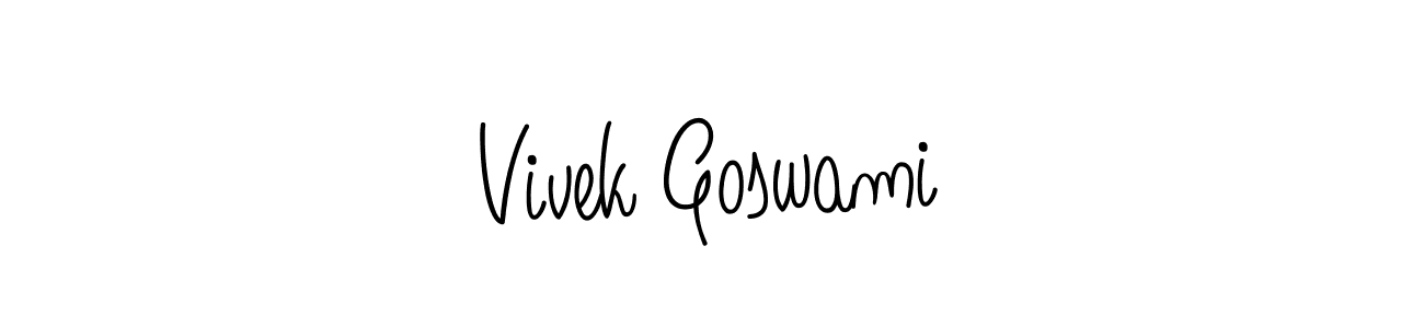 Use a signature maker to create a handwritten signature online. With this signature software, you can design (Angelique-Rose-font-FFP) your own signature for name Vivek Goswami. Vivek Goswami signature style 5 images and pictures png