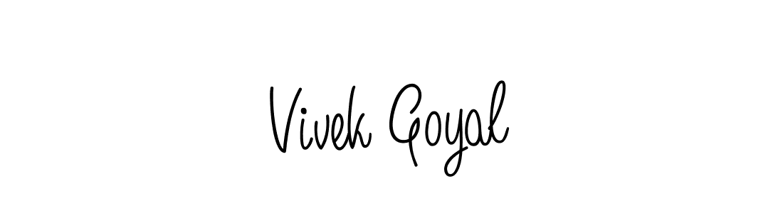 The best way (Angelique-Rose-font-FFP) to make a short signature is to pick only two or three words in your name. The name Vivek Goyal include a total of six letters. For converting this name. Vivek Goyal signature style 5 images and pictures png