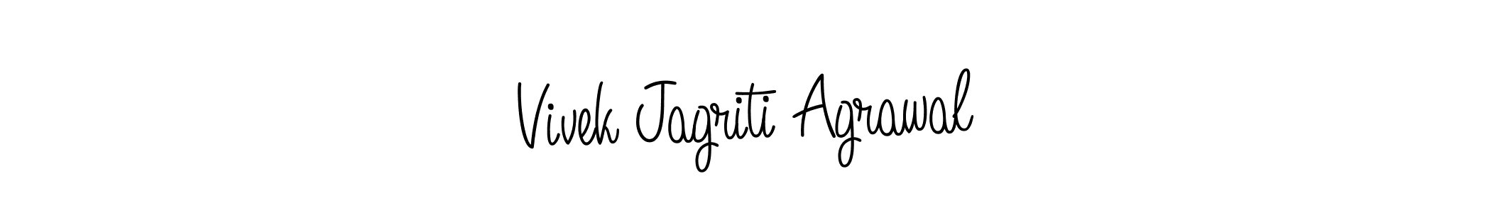 How to make Vivek Jagriti Agrawal name signature. Use Angelique-Rose-font-FFP style for creating short signs online. This is the latest handwritten sign. Vivek Jagriti Agrawal signature style 5 images and pictures png