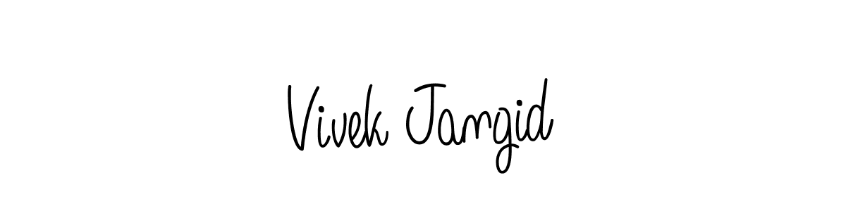 Design your own signature with our free online signature maker. With this signature software, you can create a handwritten (Angelique-Rose-font-FFP) signature for name Vivek Jangid. Vivek Jangid signature style 5 images and pictures png