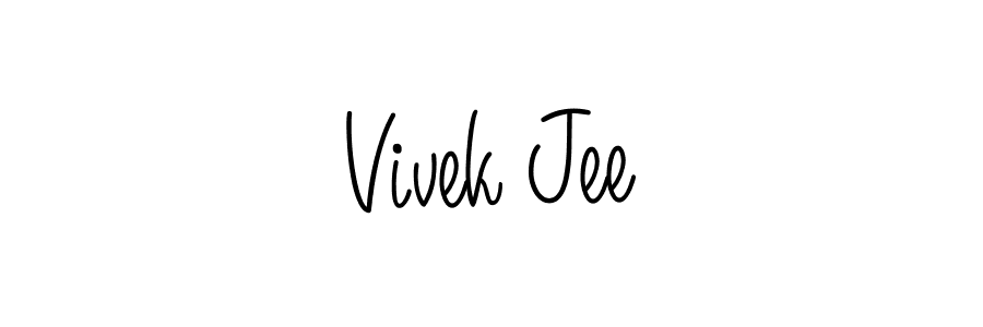 Make a beautiful signature design for name Vivek Jee. With this signature (Angelique-Rose-font-FFP) style, you can create a handwritten signature for free. Vivek Jee signature style 5 images and pictures png