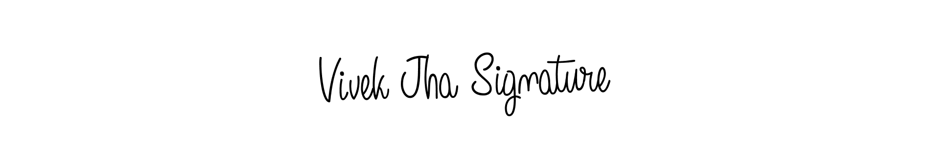 The best way (Angelique-Rose-font-FFP) to make a short signature is to pick only two or three words in your name. The name Vivek Jha Signature include a total of six letters. For converting this name. Vivek Jha Signature signature style 5 images and pictures png