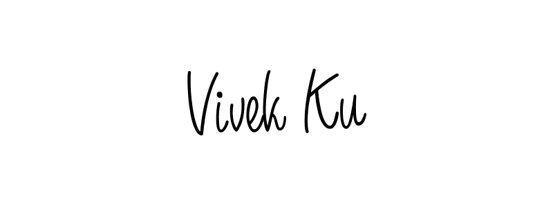 How to make Vivek Ku name signature. Use Angelique-Rose-font-FFP style for creating short signs online. This is the latest handwritten sign. Vivek Ku signature style 5 images and pictures png