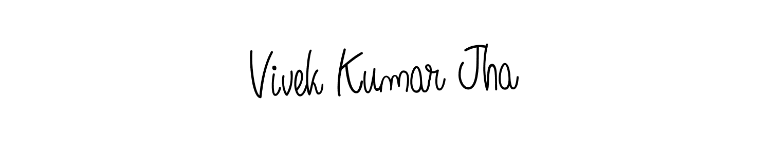 Create a beautiful signature design for name Vivek Kumar Jha. With this signature (Angelique-Rose-font-FFP) fonts, you can make a handwritten signature for free. Vivek Kumar Jha signature style 5 images and pictures png