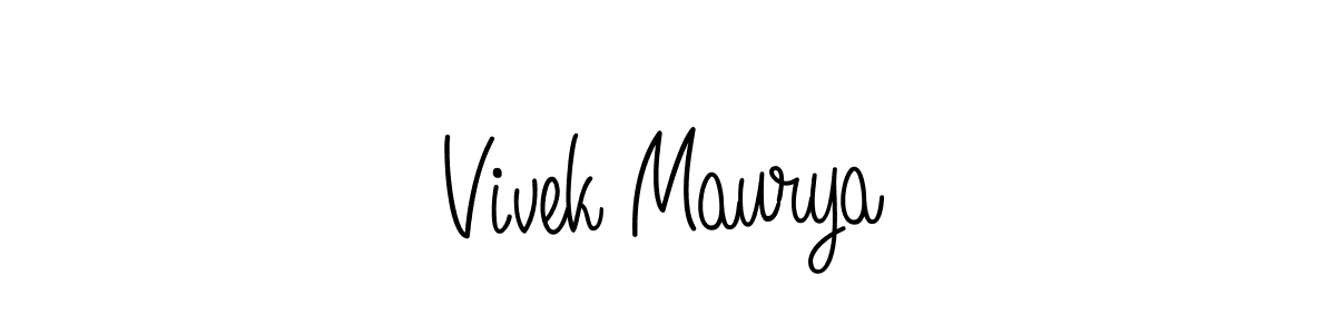The best way (Angelique-Rose-font-FFP) to make a short signature is to pick only two or three words in your name. The name Vivek Maurya include a total of six letters. For converting this name. Vivek Maurya signature style 5 images and pictures png