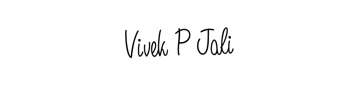 Create a beautiful signature design for name Vivek P Jali. With this signature (Angelique-Rose-font-FFP) fonts, you can make a handwritten signature for free. Vivek P Jali signature style 5 images and pictures png