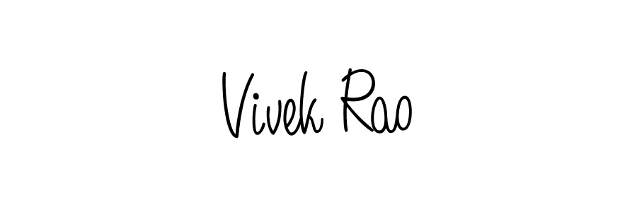 The best way (Angelique-Rose-font-FFP) to make a short signature is to pick only two or three words in your name. The name Vivek Rao include a total of six letters. For converting this name. Vivek Rao signature style 5 images and pictures png