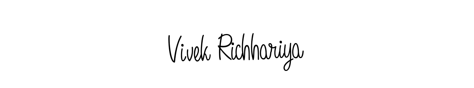 Use a signature maker to create a handwritten signature online. With this signature software, you can design (Angelique-Rose-font-FFP) your own signature for name Vivek Richhariya. Vivek Richhariya signature style 5 images and pictures png