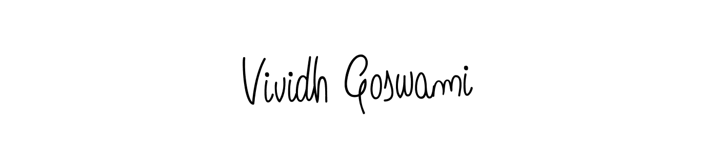 The best way (Angelique-Rose-font-FFP) to make a short signature is to pick only two or three words in your name. The name Vividh Goswami include a total of six letters. For converting this name. Vividh Goswami signature style 5 images and pictures png