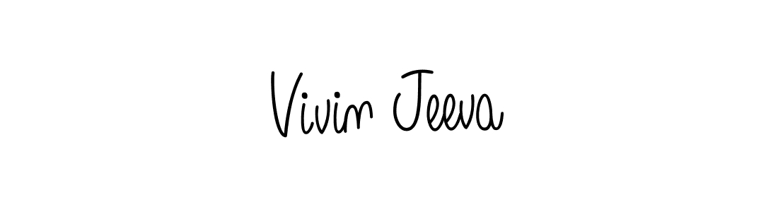 You should practise on your own different ways (Angelique-Rose-font-FFP) to write your name (Vivin Jeeva) in signature. don't let someone else do it for you. Vivin Jeeva signature style 5 images and pictures png