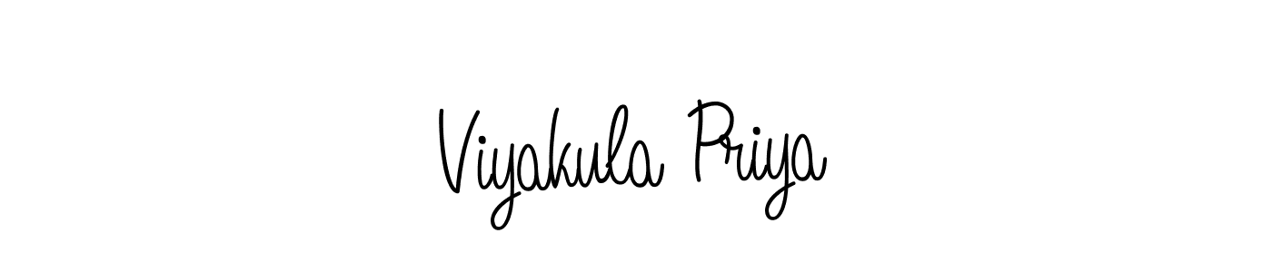 Also You can easily find your signature by using the search form. We will create Viyakula Priya name handwritten signature images for you free of cost using Angelique-Rose-font-FFP sign style. Viyakula Priya signature style 5 images and pictures png