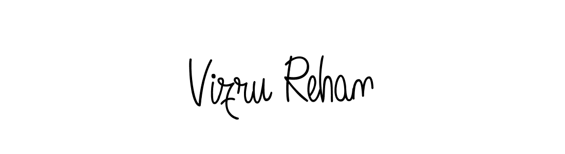 Use a signature maker to create a handwritten signature online. With this signature software, you can design (Angelique-Rose-font-FFP) your own signature for name Vizru Rehan. Vizru Rehan signature style 5 images and pictures png