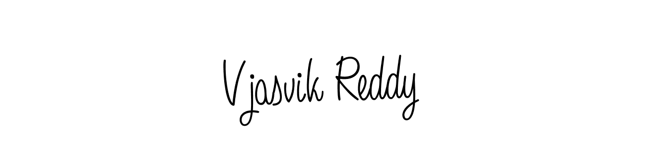 You should practise on your own different ways (Angelique-Rose-font-FFP) to write your name (Vjasvik Reddy) in signature. don't let someone else do it for you. Vjasvik Reddy signature style 5 images and pictures png