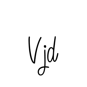 Make a beautiful signature design for name Vjd. With this signature (Angelique-Rose-font-FFP) style, you can create a handwritten signature for free. Vjd signature style 5 images and pictures png