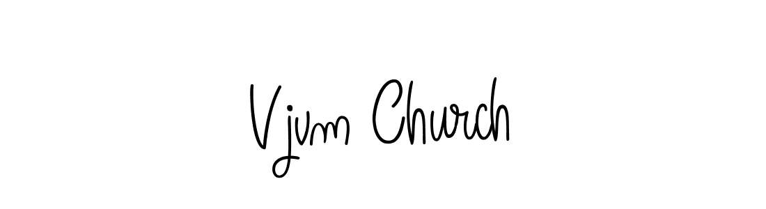Vjvm Church stylish signature style. Best Handwritten Sign (Angelique-Rose-font-FFP) for my name. Handwritten Signature Collection Ideas for my name Vjvm Church. Vjvm Church signature style 5 images and pictures png