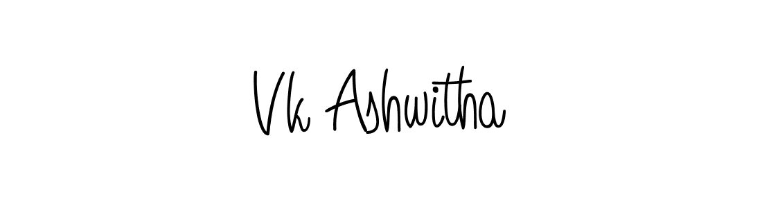 The best way (Angelique-Rose-font-FFP) to make a short signature is to pick only two or three words in your name. The name Vk Ashwitha include a total of six letters. For converting this name. Vk Ashwitha signature style 5 images and pictures png