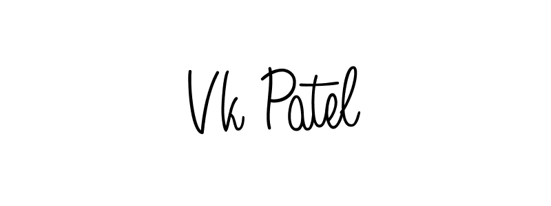 How to make Vk Patel name signature. Use Angelique-Rose-font-FFP style for creating short signs online. This is the latest handwritten sign. Vk Patel signature style 5 images and pictures png