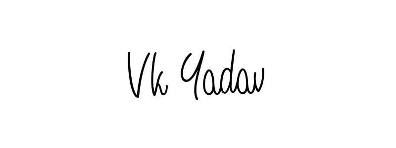 How to make Vk Yadav name signature. Use Angelique-Rose-font-FFP style for creating short signs online. This is the latest handwritten sign. Vk Yadav signature style 5 images and pictures png