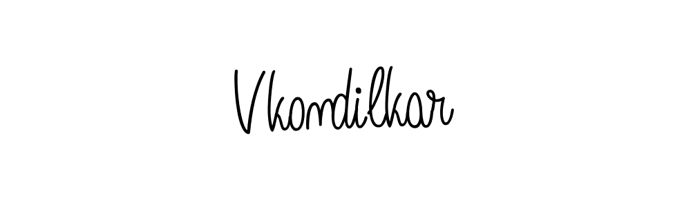 Create a beautiful signature design for name Vkondilkar. With this signature (Angelique-Rose-font-FFP) fonts, you can make a handwritten signature for free. Vkondilkar signature style 5 images and pictures png