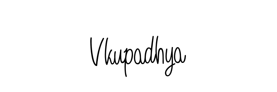Create a beautiful signature design for name Vkupadhya. With this signature (Angelique-Rose-font-FFP) fonts, you can make a handwritten signature for free. Vkupadhya signature style 5 images and pictures png