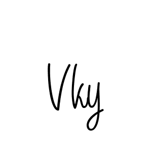 How to make Vky name signature. Use Angelique-Rose-font-FFP style for creating short signs online. This is the latest handwritten sign. Vky signature style 5 images and pictures png