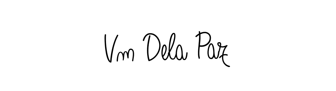 How to make Vm Dela Paz name signature. Use Angelique-Rose-font-FFP style for creating short signs online. This is the latest handwritten sign. Vm Dela Paz signature style 5 images and pictures png
