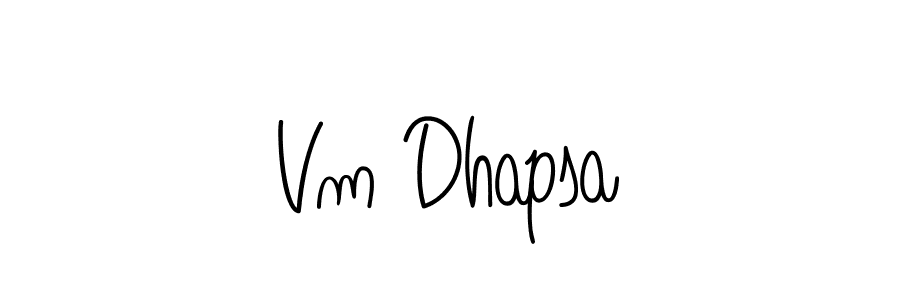 How to make Vm Dhapsa name signature. Use Angelique-Rose-font-FFP style for creating short signs online. This is the latest handwritten sign. Vm Dhapsa signature style 5 images and pictures png