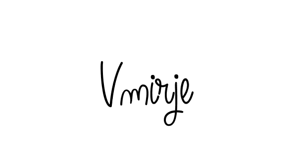 Make a beautiful signature design for name Vmirje. With this signature (Angelique-Rose-font-FFP) style, you can create a handwritten signature for free. Vmirje signature style 5 images and pictures png