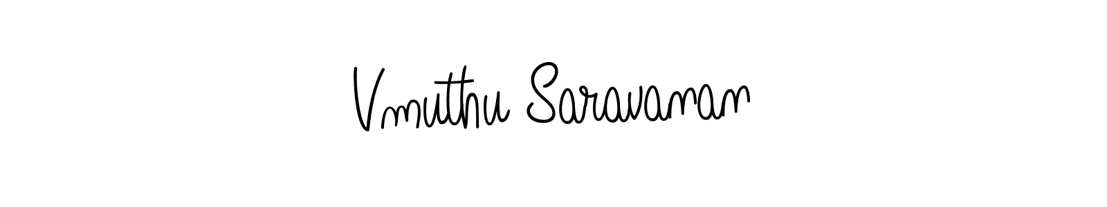 Make a beautiful signature design for name Vmuthu Saravanan. With this signature (Angelique-Rose-font-FFP) style, you can create a handwritten signature for free. Vmuthu Saravanan signature style 5 images and pictures png