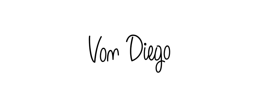 The best way (Angelique-Rose-font-FFP) to make a short signature is to pick only two or three words in your name. The name Von Diego include a total of six letters. For converting this name. Von Diego signature style 5 images and pictures png