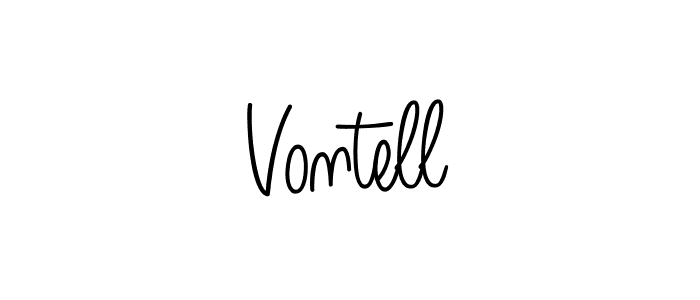 Vontell stylish signature style. Best Handwritten Sign (Angelique-Rose-font-FFP) for my name. Handwritten Signature Collection Ideas for my name Vontell. Vontell signature style 5 images and pictures png