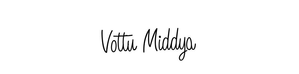 Make a beautiful signature design for name Vottu Middya. With this signature (Angelique-Rose-font-FFP) style, you can create a handwritten signature for free. Vottu Middya signature style 5 images and pictures png