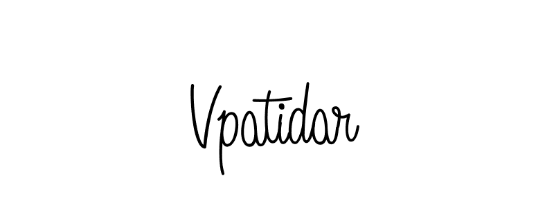 Make a beautiful signature design for name Vpatidar. With this signature (Angelique-Rose-font-FFP) style, you can create a handwritten signature for free. Vpatidar signature style 5 images and pictures png