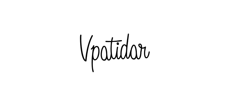 Make a beautiful signature design for name Vpatidar. With this signature (Angelique-Rose-font-FFP) style, you can create a handwritten signature for free. Vpatidar signature style 5 images and pictures png