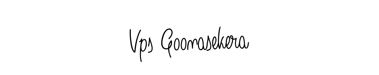 Make a beautiful signature design for name Vps Goonasekera. With this signature (Angelique-Rose-font-FFP) style, you can create a handwritten signature for free. Vps Goonasekera signature style 5 images and pictures png