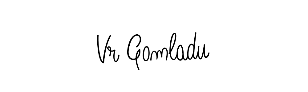 Use a signature maker to create a handwritten signature online. With this signature software, you can design (Angelique-Rose-font-FFP) your own signature for name Vr Gomladu. Vr Gomladu signature style 5 images and pictures png