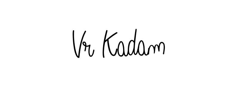 Use a signature maker to create a handwritten signature online. With this signature software, you can design (Angelique-Rose-font-FFP) your own signature for name Vr Kadam. Vr Kadam signature style 5 images and pictures png