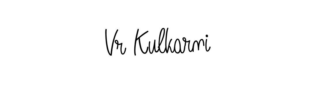 You should practise on your own different ways (Angelique-Rose-font-FFP) to write your name (Vr Kulkarni) in signature. don't let someone else do it for you. Vr Kulkarni signature style 5 images and pictures png
