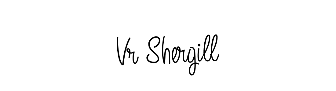 The best way (Angelique-Rose-font-FFP) to make a short signature is to pick only two or three words in your name. The name Vr Shergill include a total of six letters. For converting this name. Vr Shergill signature style 5 images and pictures png
