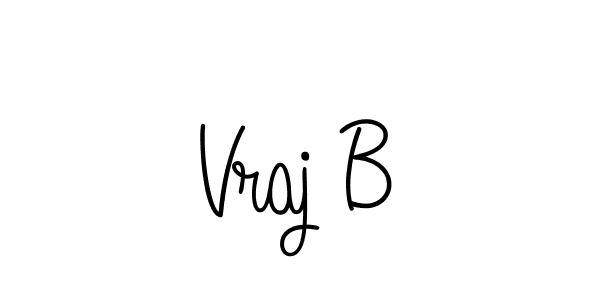 Design your own signature with our free online signature maker. With this signature software, you can create a handwritten (Angelique-Rose-font-FFP) signature for name Vraj B. Vraj B signature style 5 images and pictures png