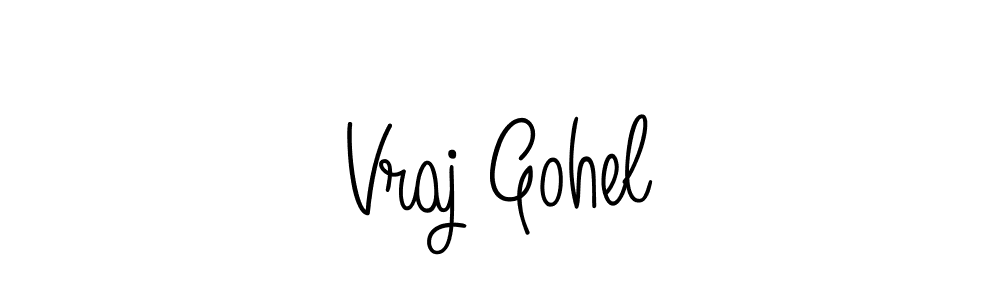 Make a beautiful signature design for name Vraj Gohel. With this signature (Angelique-Rose-font-FFP) style, you can create a handwritten signature for free. Vraj Gohel signature style 5 images and pictures png