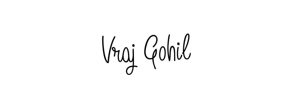 How to make Vraj Gohil name signature. Use Angelique-Rose-font-FFP style for creating short signs online. This is the latest handwritten sign. Vraj Gohil signature style 5 images and pictures png