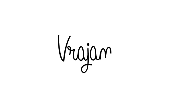 Make a beautiful signature design for name Vrajan. With this signature (Angelique-Rose-font-FFP) style, you can create a handwritten signature for free. Vrajan signature style 5 images and pictures png